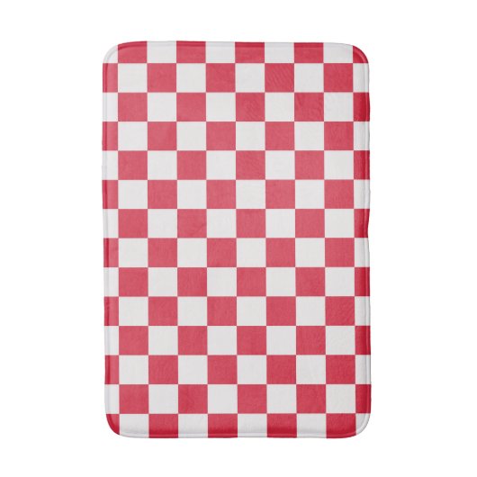 Cranberry fizz checkerboard pattern badematte (Vorderseite Vertikal)