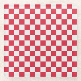Cranberry fizz checkerboard pattern glasuntersetzer