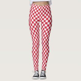 Cranberry fizz checkerboard pattern leggings