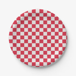 Cranberry fizz checkerboard pattern pappteller