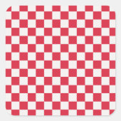 Cranberry fizz checkerboard pattern quadratischer aufkleber (Vorderseite)