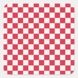 Cranberry fizz checkerboard pattern quadratischer aufkleber