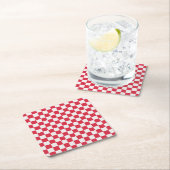 Cranberry fizz checkerboard pattern rechteckiger pappuntersetzer (Vor Ort)
