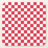 Cranberry fizz checkerboard pattern rechteckiger pappuntersetzer (Vorderseite)