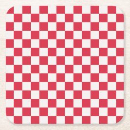 Cranberry fizz checkerboard pattern rechteckiger pappuntersetzer