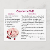 Cranberry-Fluff-Rezeptkarte Postkarte (Rückseite)