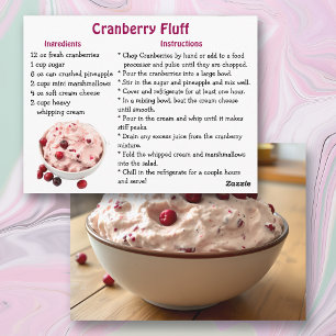 Cranberry-Fluff-Rezeptkarte Postkarte