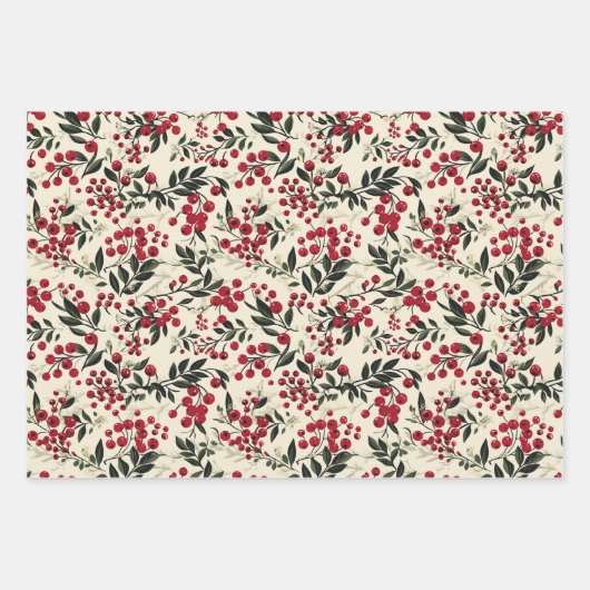 Cranberry Geschenkpapier Set (Vorderseite)