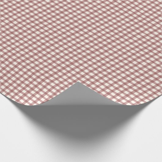 Cranberry Gingham Red Maroon Geschenkpapier (Ecke)