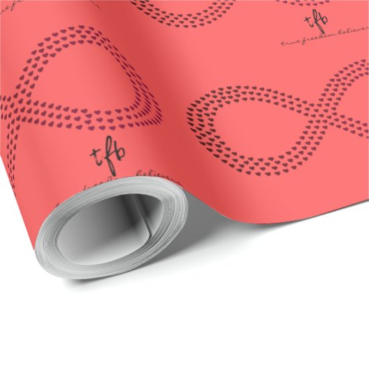 Cranberry Gradient Infinity Hearts Geschenkpapier (Rolleneckpunkt)