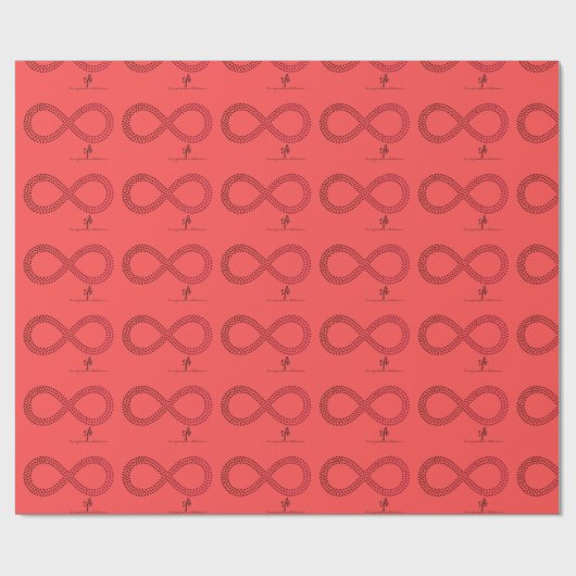 Cranberry Gradient Infinity Hearts Geschenkpapier (Flach)