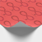 Cranberry Gradient Infinity Hearts Geschenkpapier (Ecke)