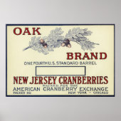 Cranberry-Gütezeichen für Eichen Poster (Vorne)