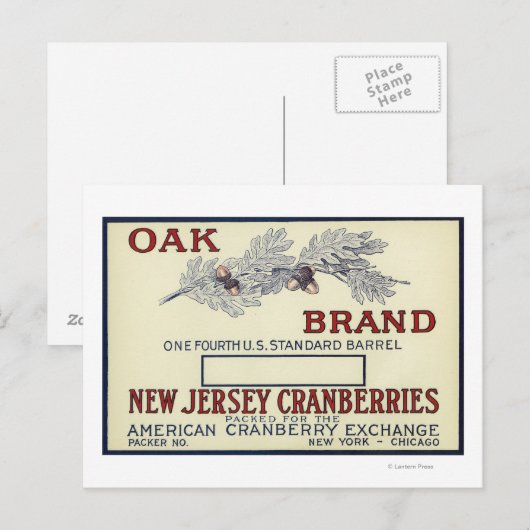 Cranberry-Gütezeichen für Eichen Postkarte (Vorne/Hinten)