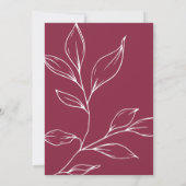 Cranberry Hand Drawn Botanical Just Love Wedding Einladung (Rückseite)