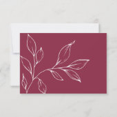 Cranberry Hand Drawn Foliage Wedding Response Card RSVP Karte (Rückseite)