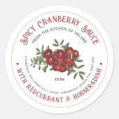 Cranberry Horseradish Sauce mit Red Currant Runder Aufkleber (Vorderseite)