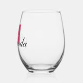 Cranberry Initial und Black Name | Modern Weinglas Ohne Stiel (Links)