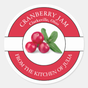 Cranberry Jam Label Runder Aufkleber