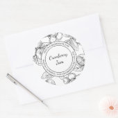 Cranberry Jam Sketch Modernes Label Runder Aufkleber (Umschlag)