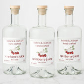 Cranberry Juice hausgemacht mit Liebe Alkoholflaschenetikett (Flaschen)