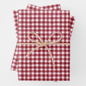 Cranberry Kariert Wrapping Paper Flat Sheet Set 3 Geschenkpapier Set (Beispiel)