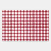 Cranberry Kariert Wrapping Paper Flat Sheet Set 3 Geschenkpapier Set (Vorderseite)