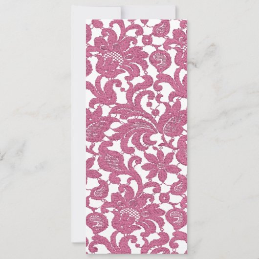 Cranberry Lace Party oder Wedding Menu Card Einladung (Rückseite)