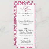 Cranberry Lace Party oder Wedding Menu Card Einladung (Vorne/Hinten)