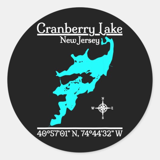 Cranberry Lake, New Jersey Runder Aufkleber (Vorderseite)