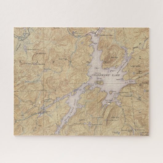 Cranberry Lake, Wanakena, Oswegatchie River Area Puzzle (Horizontal)