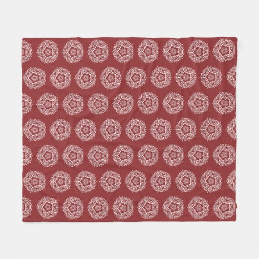 Cranberry Mandala Fleecedecke (Vorderseite (Horizontal))