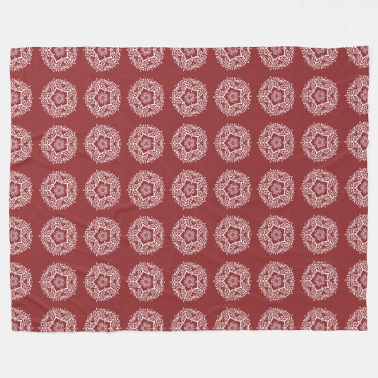 Cranberry Mandala Fleecedecke (Vorderseite (Horizontal))