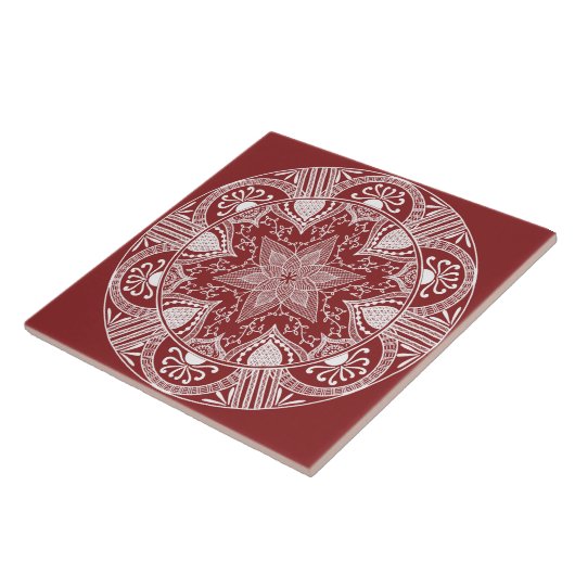 Cranberry Mandala Fliese (Seite)