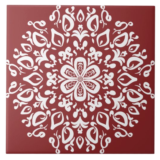 Cranberry Mandala Fliese (Vorderseite)