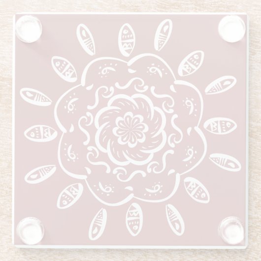 Cranberry Mandala Glasuntersetzer (Rückseite)