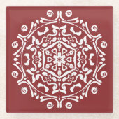 Cranberry Mandala Glasuntersetzer (Vorderseite)