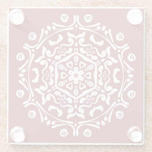 Cranberry Mandala Glasuntersetzer (Rückseite)