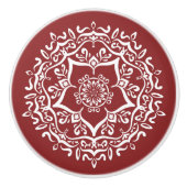 Cranberry Mandala Keramikknauf (Vorderseite)