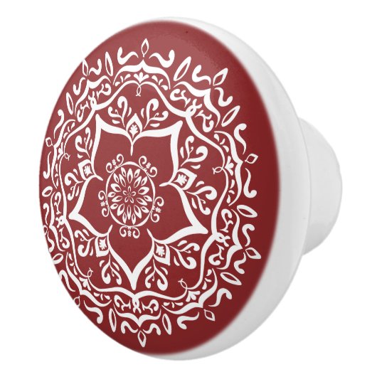 Cranberry Mandala Keramikknauf (Rechts)