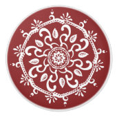 Cranberry Mandala Keramikknauf (Vorderseite)