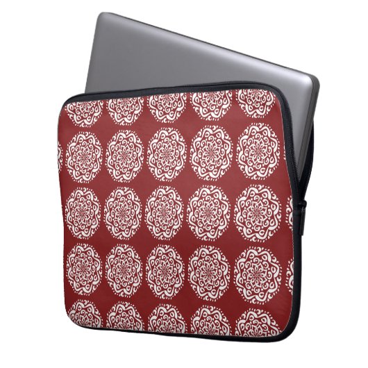 Cranberry Mandala Laptopschutzhülle (Vorderseite Links)