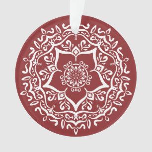 Cranberry Mandala Ornament