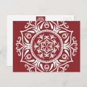 Cranberry Mandala Postkarte (Vorne/Hinten)