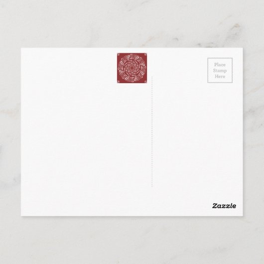 Cranberry Mandala Postkarte (Rückseite)