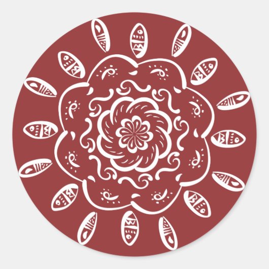 Cranberry Mandala Runder Aufkleber (Vorderseite)