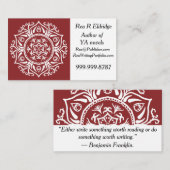 Cranberry Mandala Visitenkarte (Vorne/Hinten)