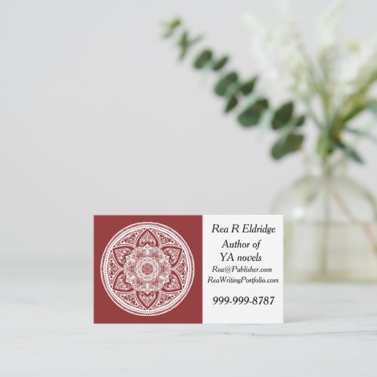 Cranberry Mandala Visitenkarte (Stehend Vorderseite)