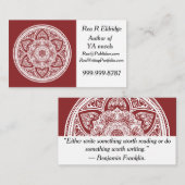 Cranberry Mandala Visitenkarte (Vorne/Hinten)