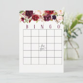 Cranberry Marsala Brautparty Bingo Einladung (Stehend Vorderseite)